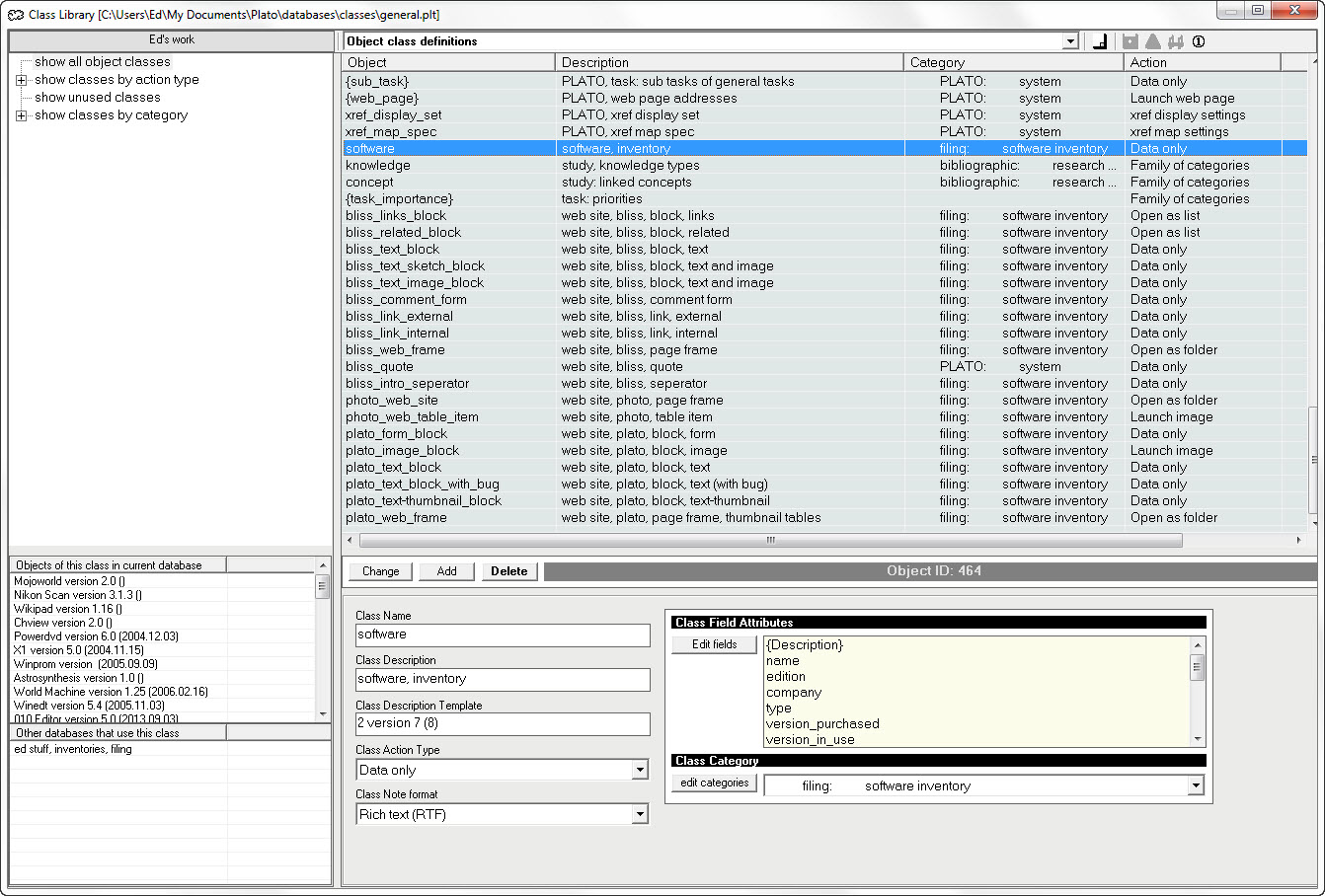 Plato -- screenshots, class library